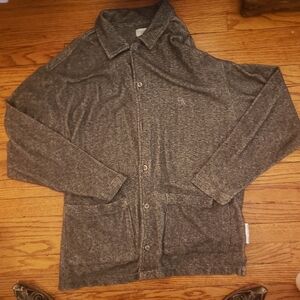 Geoffrey Beene Sleepwear Medium Button Up Button Up Gray Men's Long Sleeve Shirt